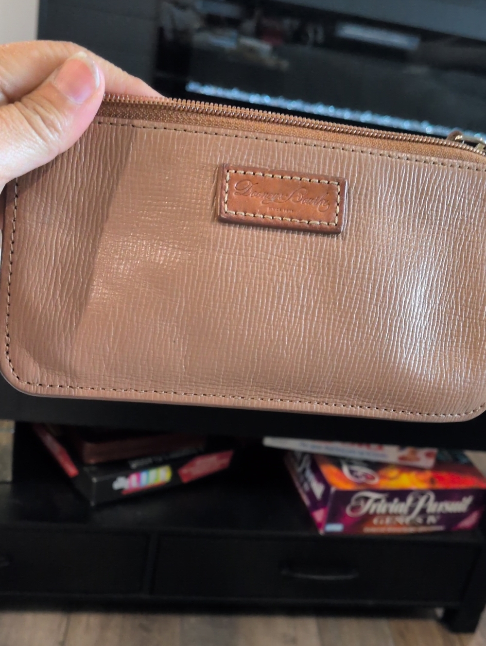 Dooney & Bourke Tan Leather Zip Wristlet